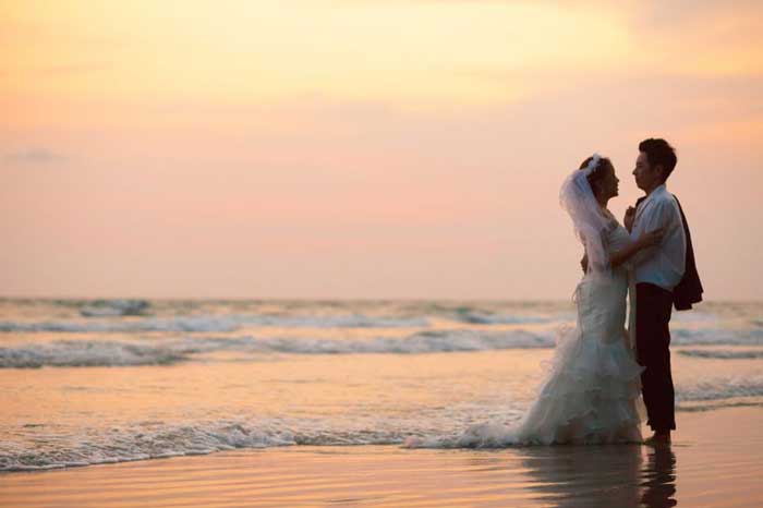 Cheap Flights - Romantic Sunset Beach Wedding