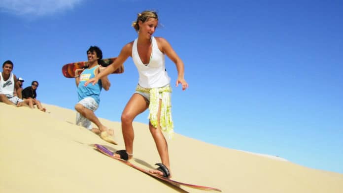 Sandboarding near Cape Town, South Africa